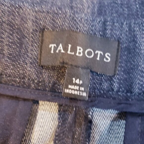 Talbots Blue Refined Denim Tapered Ankle Pants Women's Size 14 Petite Short - Picture 8 of 10